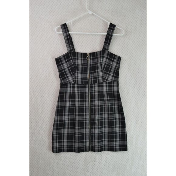 Forever 21 Women's Medium Black Plaid Jumper Dress Y2K School Girl Academia Prep - Picture 2 of 15